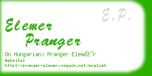 elemer pranger business card